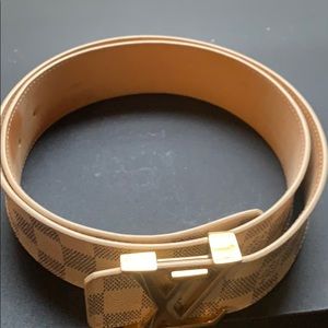 Authentic Louis Vuitton cream & blue women’s belt